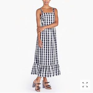 J Crew Factory Nagy Gingham Maxi Dress